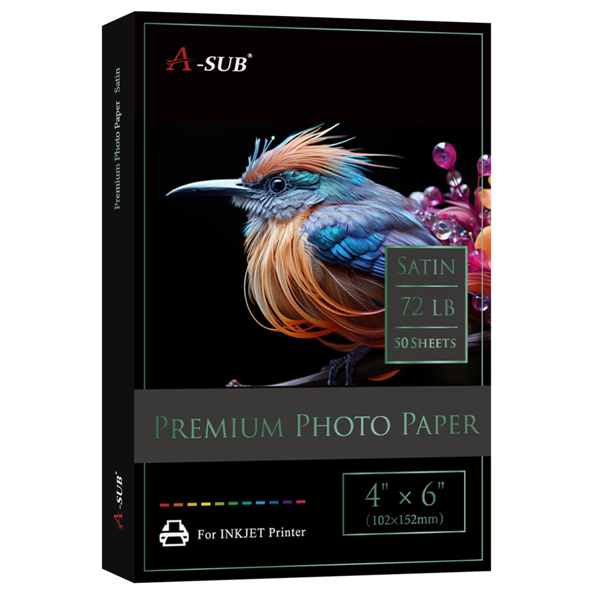 A-SUB Satin Photo Paper, Waterproof, 8.5x11 Inch