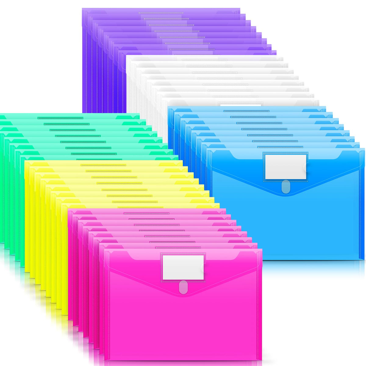 Sooez 10 Pack File Folders, Clear Poly Envelopes Plastic Folders A4 Pouch