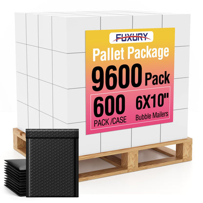 Fuxury Bubble Mailers 6x10" 100Pack Black Padded Envelopes Usable Size 6x9"