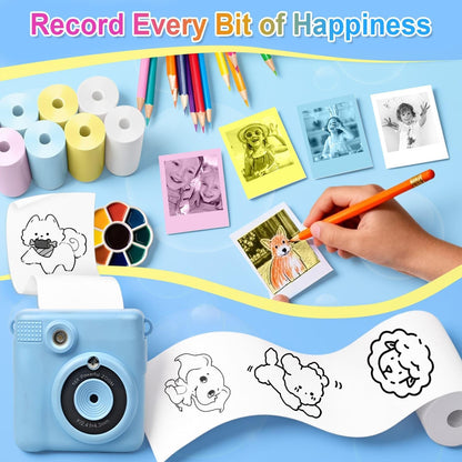 18 Rolls Kids Camera Paper Roll Refill Compatible with Most Instant Print Cameras for Kids BPA Free （2.24"x0.98" ）