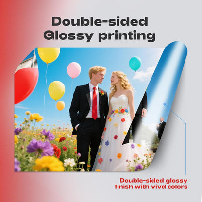 220 Pack Double Sided Photo Paper Glossy Inkjet 8.5x11 32lb 120gsm A4 Letter Size for All Dye Ink Printers for Custom Chip Bag Party Favors, Brochure Paper, Flyers Paper