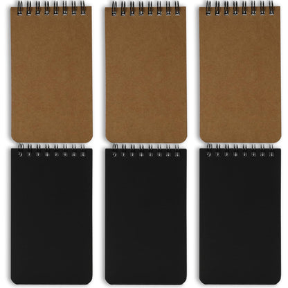 QiCheng 6pacs Pocket Notebook Mini Notepad Small Spiral Notebooks 3X5Inch
