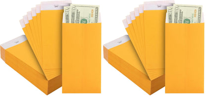 Mr. Pen- Money Envelopes for Cash, 6.5" x 3.5", 100 Pack, Kraft Paper | Self-Adhesive Bulk Cash Envelopes for Budgeting, Money and Coin Saving, Check, Budget, Small Item Organizing