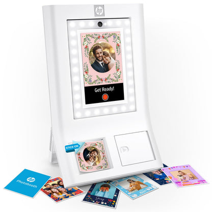 HP Sprocket Photo Booth Machine Instant Color Photo Printer (Pink) Paper Bundle + Zink 3.5 x 4.25” Zink Sticky-Backed Photo Paper (510 Sheets)
