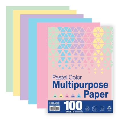 BAZIC Products Pastel Multipurpose Paper, 8.5 x 11 in, 100 Sheets