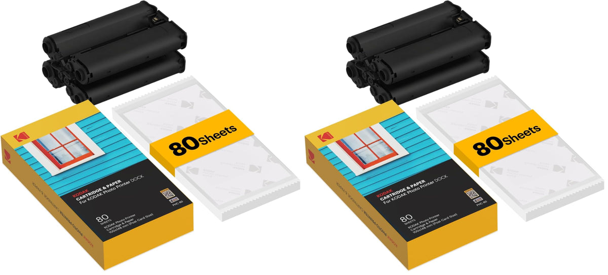 KODAK Dock 4x6” Cartridge Refill, 80 Sheets, Dock Plus & Dock Era