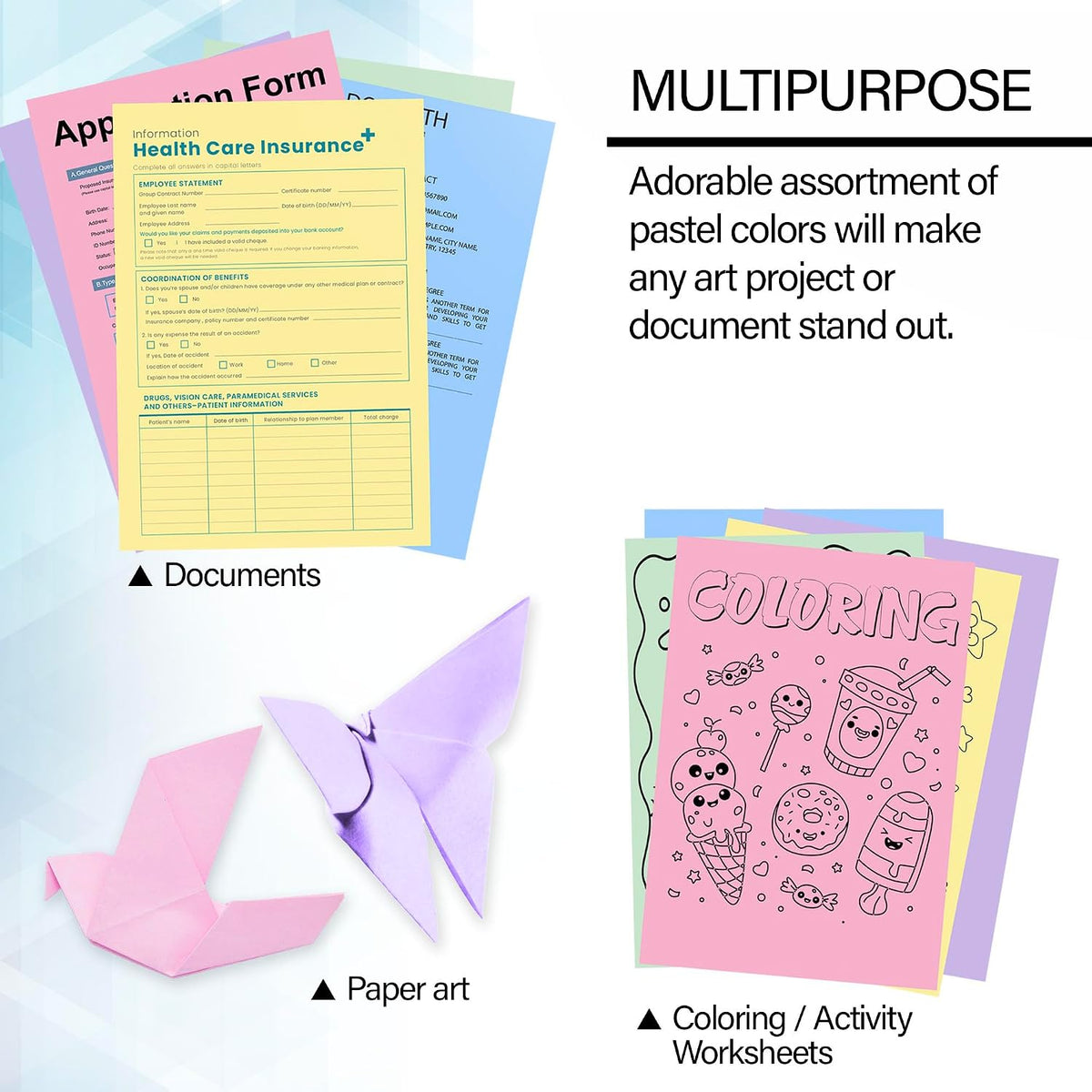 BAZIC Products Pastel Multipurpose Paper, 8.5 x 11 in, 100 Sheets