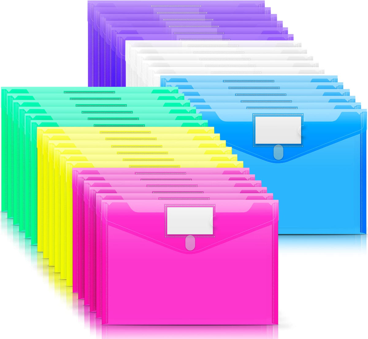 Sooez 10 Pack File Folders, Clear Poly Envelopes Plastic Folders A4 Pouch