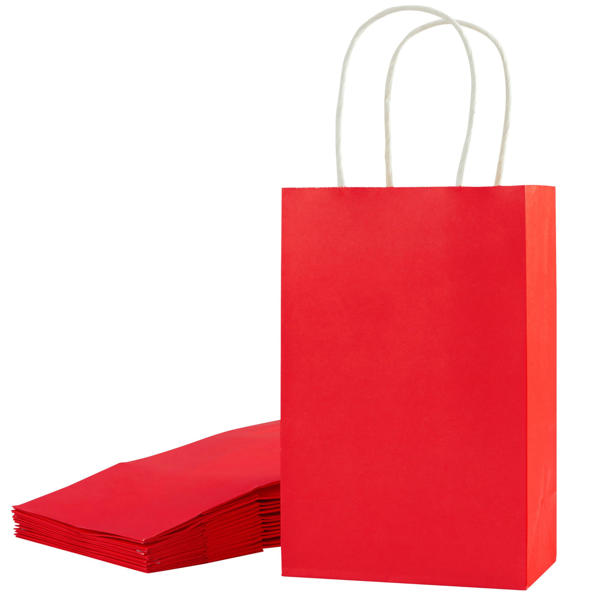 SUNCOLOR 24-Pack Green Gift Bags with Handles, 8" Kraft Paper Party Favor Bags for Christmas St Patrick Day Birthday Easter
