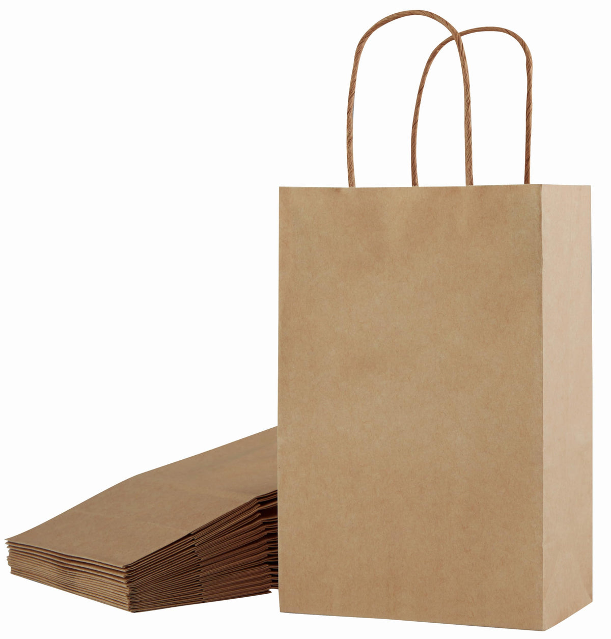 SUNCOLOR 24-Pack Green Gift Bags with Handles, 8" Kraft Paper Party Favor Bags for Christmas St Patrick Day Birthday Easter