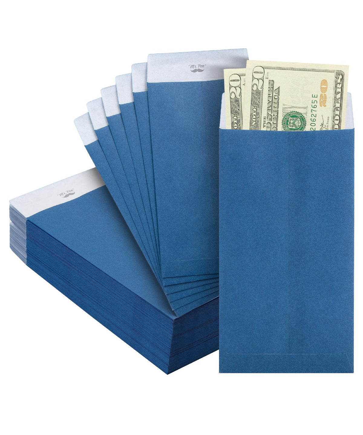Mr. Pen- Money Envelopes for Cash, 6.5" x 3.5", 100 Pack, Kraft Paper | Self-Adhesive Bulk Cash Envelopes for Budgeting, Money and Coin Saving, Check, Budget, Small Item Organizing