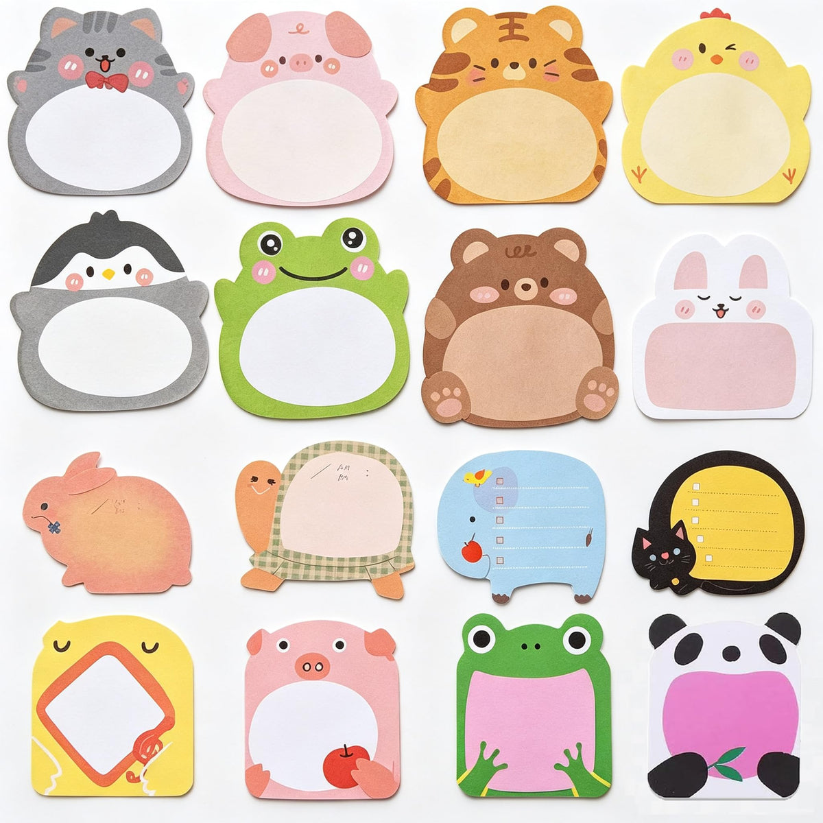 32 Pads Cute Sticky Notes, Animal Sticky Notes Self Adhesive Cartoon Notes Memo Pads Notes Page School Tab for School Office Supplies