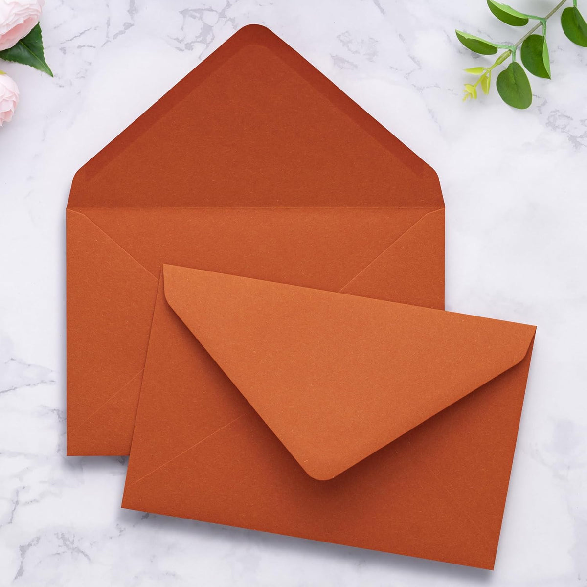 PONATIA A9 Envelopes, 5.75 x 8.75'' Burnt Orange Wedding Mailing Envelopes