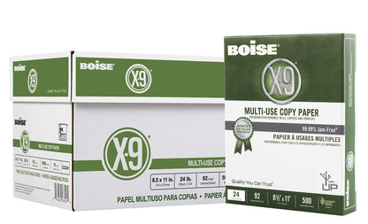 Boise X-9 Multi-Use Printer & Copy Paper, 5 Reams, White, Ledger (11in x 17in), 2500 Sheets Per Case, 20 Lb, 92 Brightness
