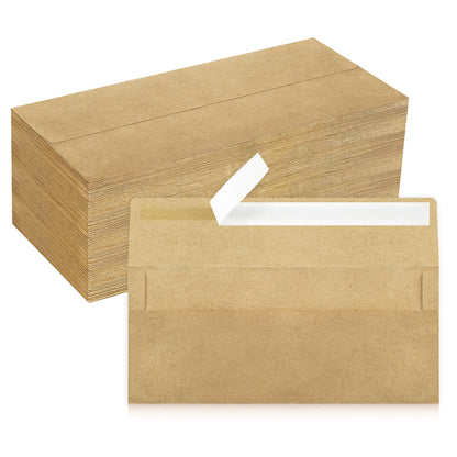 50 Pack #10 Green Envelopes Letter Size Self-Seal for Business