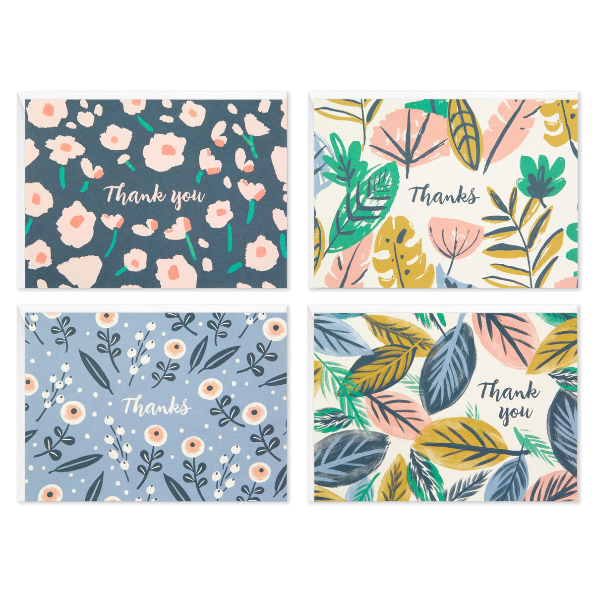 Hallmark Bulk Thank You Cards, Assorted 48-Pack (Painted Florals)