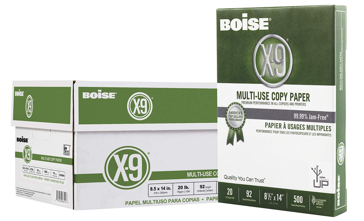Boise X-9 Multi-Use Printer & Copy Paper, 5 Reams, White, Ledger (11in x 17in), 2500 Sheets Per Case, 20 Lb, 92 Brightness