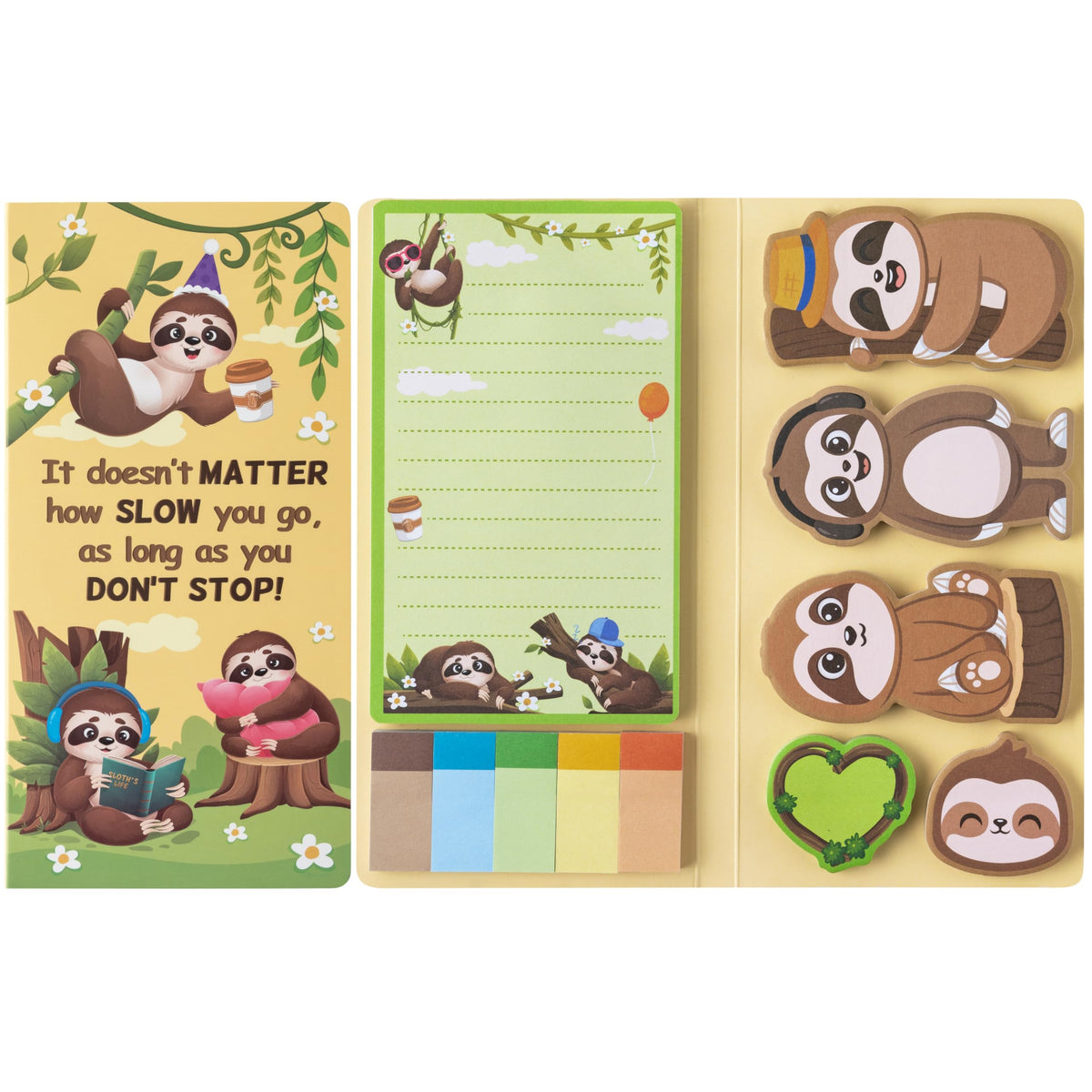 B1ykin Sticky Notes Set - 550 Sheets Memo Writing Pad Cat Floral Design