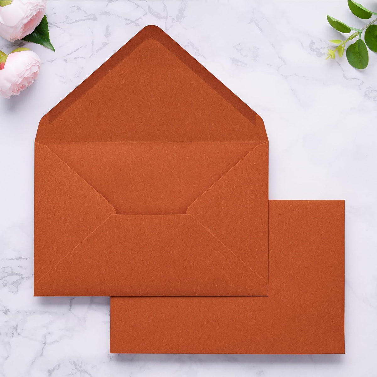 PONATIA A9 Envelopes, 5.75 x 8.75'' Burnt Orange Wedding Mailing Envelopes