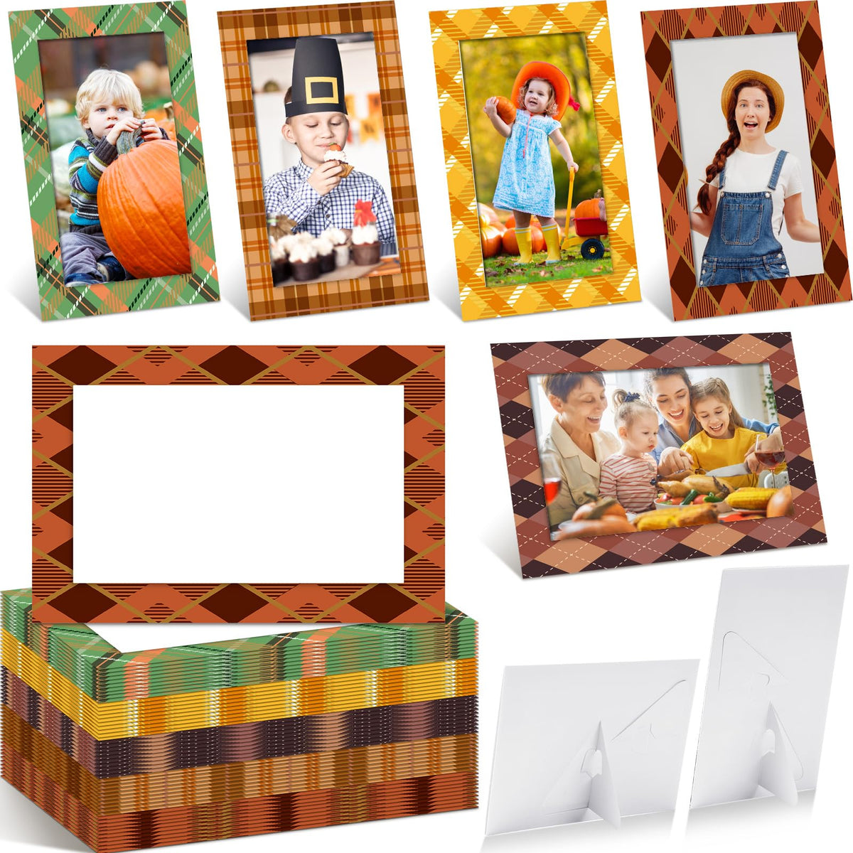 AmazingSpark 50 Pack Fall Picture Frames Bulk Paper Photo Frame