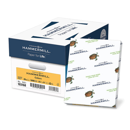 Hammermill Colored Paper, 20 lb Goldenrod Printer Paper, 8.5 x 11-1 Ream (500 Sheets) - Made in the USA, Pastel Paper, 103168R
