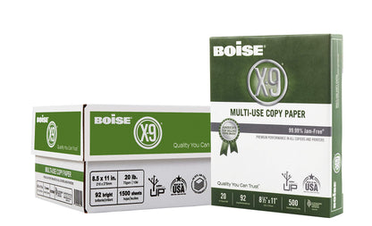 Boise X-9 Multi-Use Printer & Copy Paper, 5 Reams, White, Ledger (11in x 17in), 2500 Sheets Per Case, 20 Lb, 92 Brightness