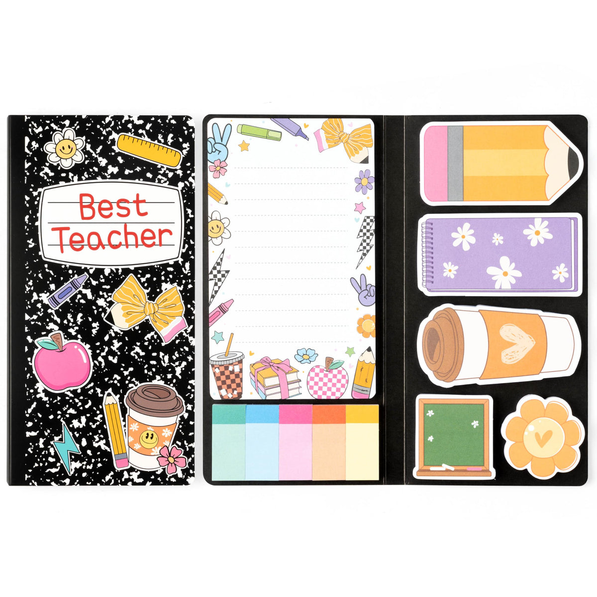 B1ykin Sticky Notes Set - 550 Sheets Memo Writing Pad Cat Floral Design