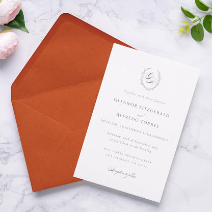 PONATIA A9 Envelopes, 5.75 x 8.75'' Burnt Orange Wedding Mailing Envelopes
