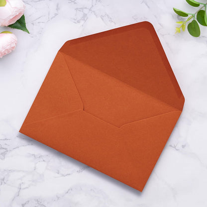 PONATIA A9 Envelopes, 5.75 x 8.75'' Burnt Orange Wedding Mailing Envelopes