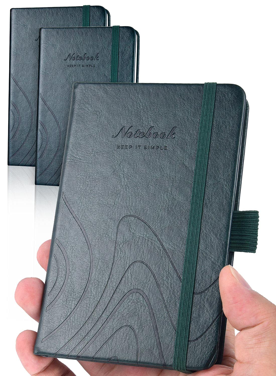 AISBUGUR Pocket Notebook, Small Notebook, 2-Pack Total 320 Pages,3.7" x 5.7" Pocket Notebook (2 Pack, Black1)