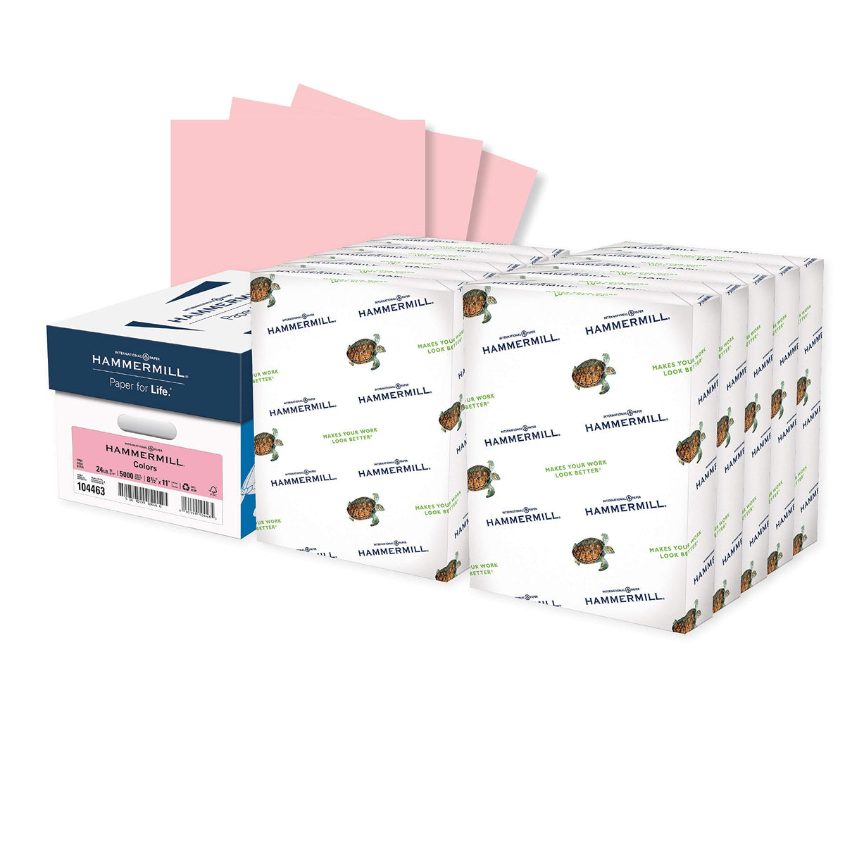 Hammermill Colored Paper, 24 lb Green Printer Paper, 8.5 x 11-1 Ream (500 Sheets) - Made in the USA, Pastel Paper, 104380R