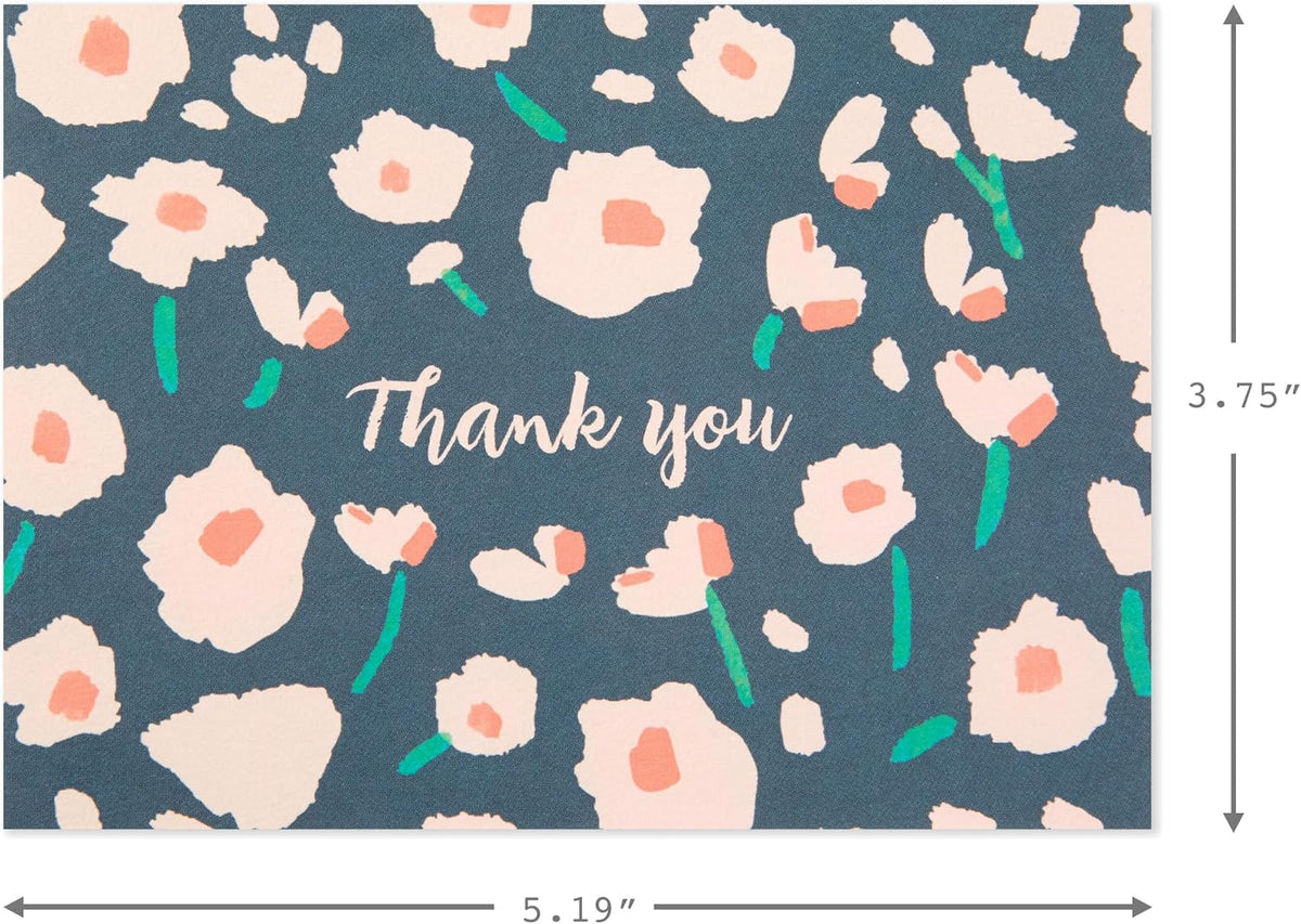 Hallmark Bulk Thank You Cards, Assorted 48-Pack (Painted Florals)