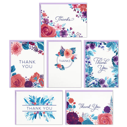 Hallmark Bulk Thank You Cards, Assorted 48-Pack (Painted Florals)